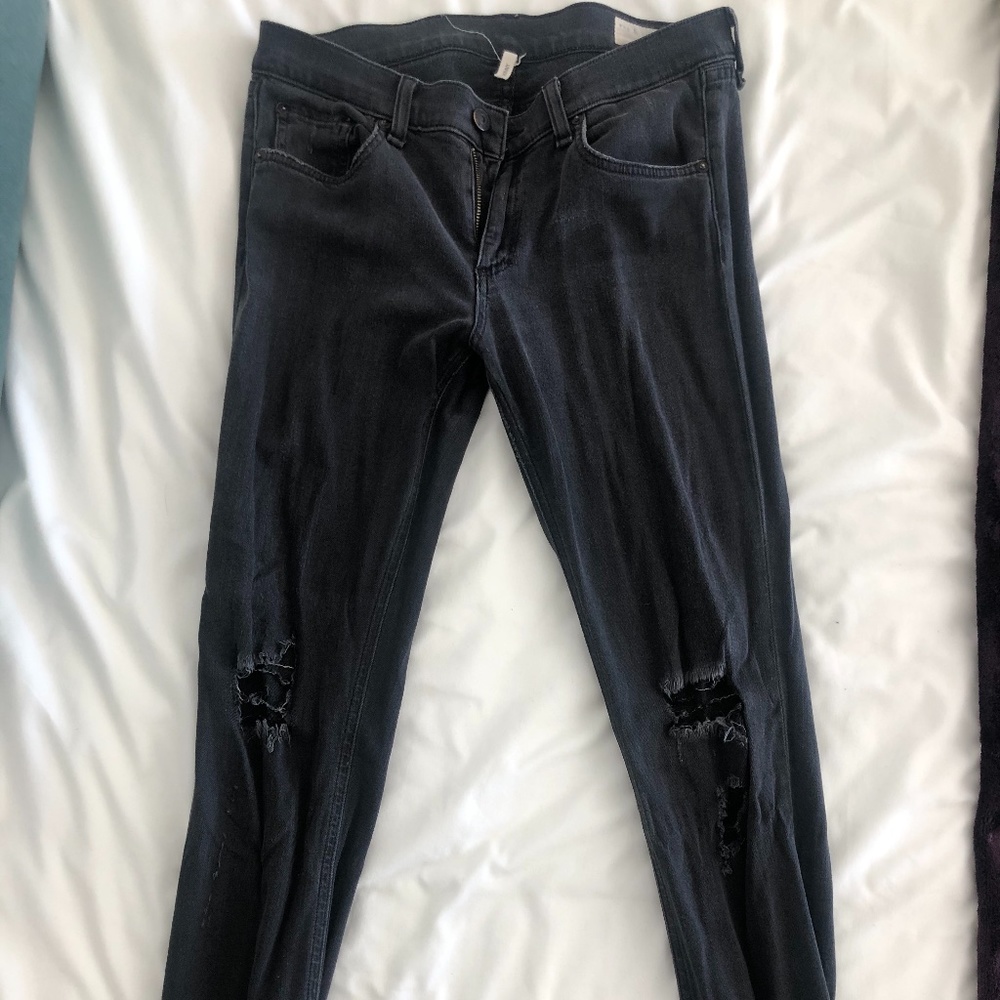 Black Distressed Jeans - rag & bone